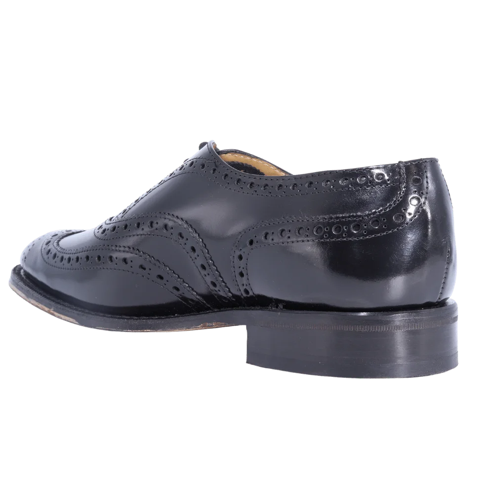 Crockett & Jones Brogue Cobbler - Black Lace-Up (Genuine Leather Upper and Sole)