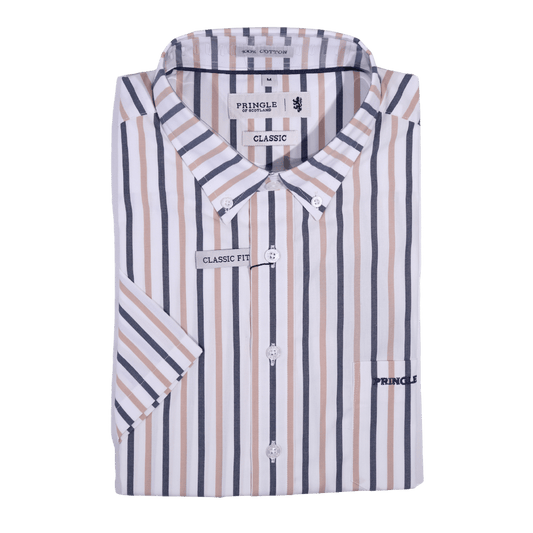 Men's Pringle 100% Cotton Short Sleeve Shirt in Multi (1410) - available in-store, 337 Monty Naicker Street, Durban CBD or online at Omar's Tailors & Outfitters online store.   A men's fashion curation for South African men - established in 1911.