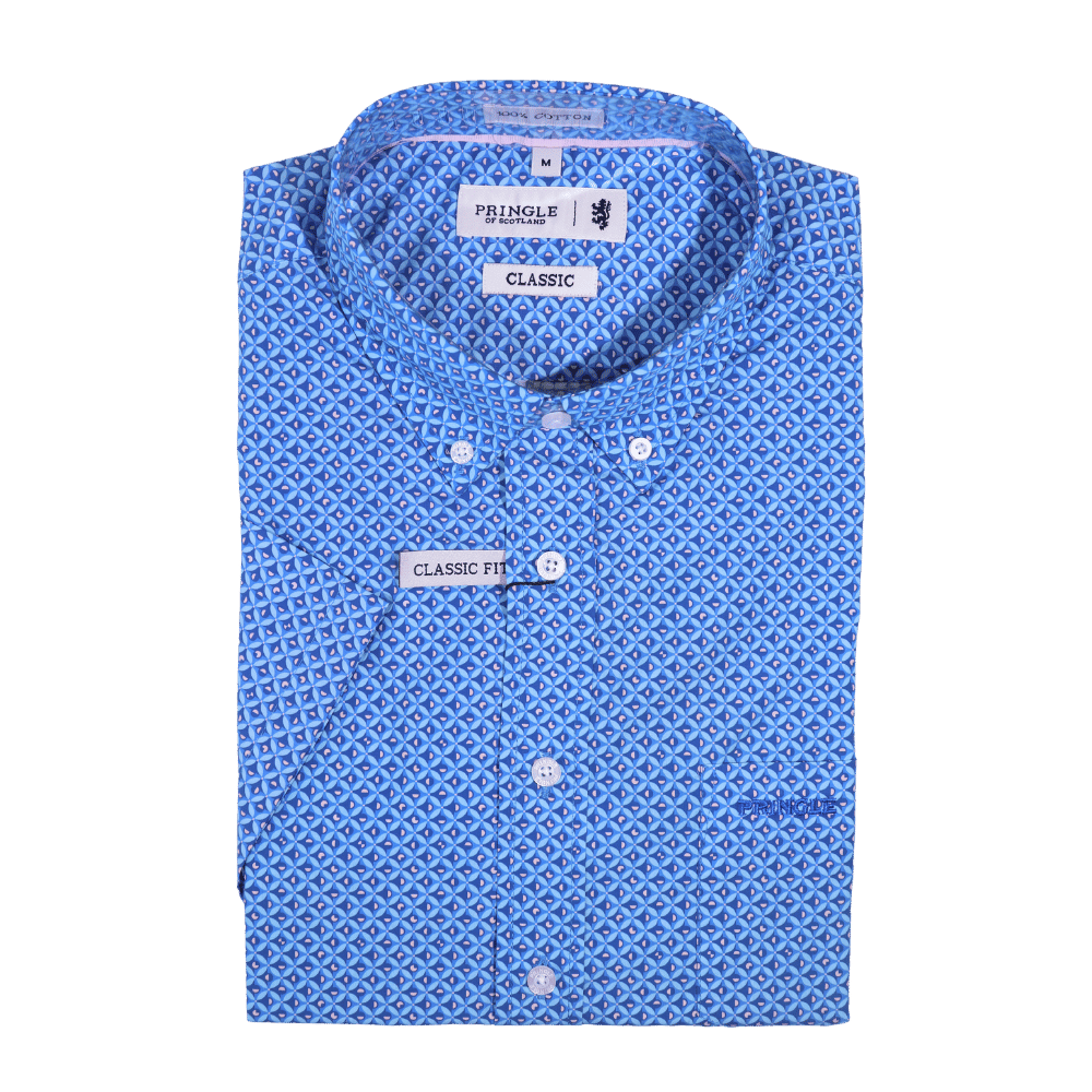 Men's Pringle 100% Cotton Shirt in Blue (1437) - available in-store, 337 Monty Naicker Street, Durban CBD or online at Omar's Tailors & Outfitters online store. 