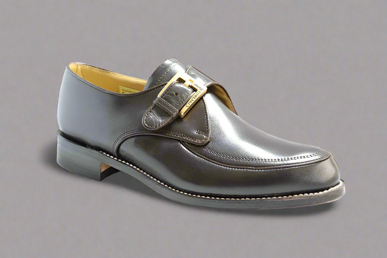 Crockett & Jones Glace Kid Monk - Cafe Buckle-Up (Genuine Leather Upper and Sole)