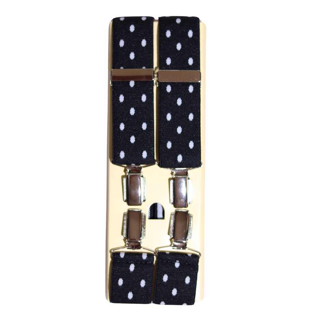 Polka Dot Suspenders in Black