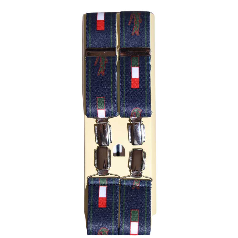 Croc Print Suspenders in Navy