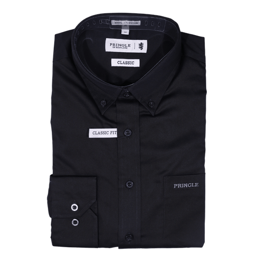Men's Pringle 100% Cotton Shirt in Black (2000) - available in-store, 337 Monty Naicker Street, Durban CBD or online at Omar's Tailors & Outfitters online store. A men's fashion curation for South African men - established in 1911.