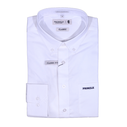 Men's Pringle 100% Cotton Shirt in White (2000) - available in-store, 337 Monty Naicker Street, Durban CBD or online at Omar's Tailors & Outfitters online store. A men's fashion curation for South African men - established in 1911.
