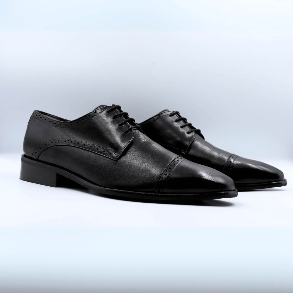 John Drake Toe-cap Derby in Black