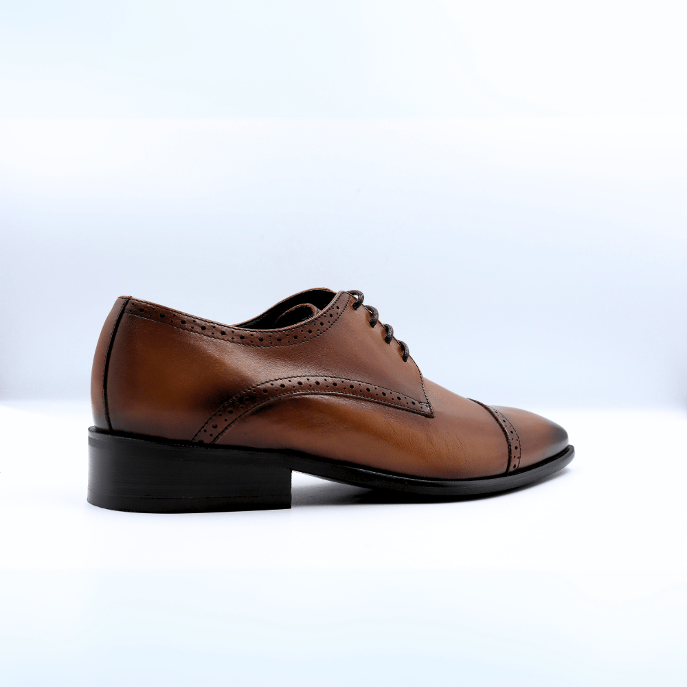 Men's Genuine Leather John Drake Toe-cap Derby in Brown (32674) - Formal Shoe available in-store, 337 Monty Naicker Street, Durban CBD or shop online at www.omarstailors.com - Free Shipping.