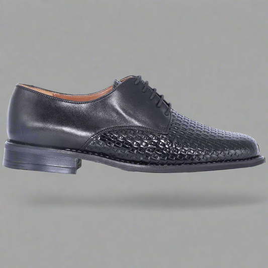 John Drake - Black Weave Lace-Up (Genuine Leather Upper and Sole)