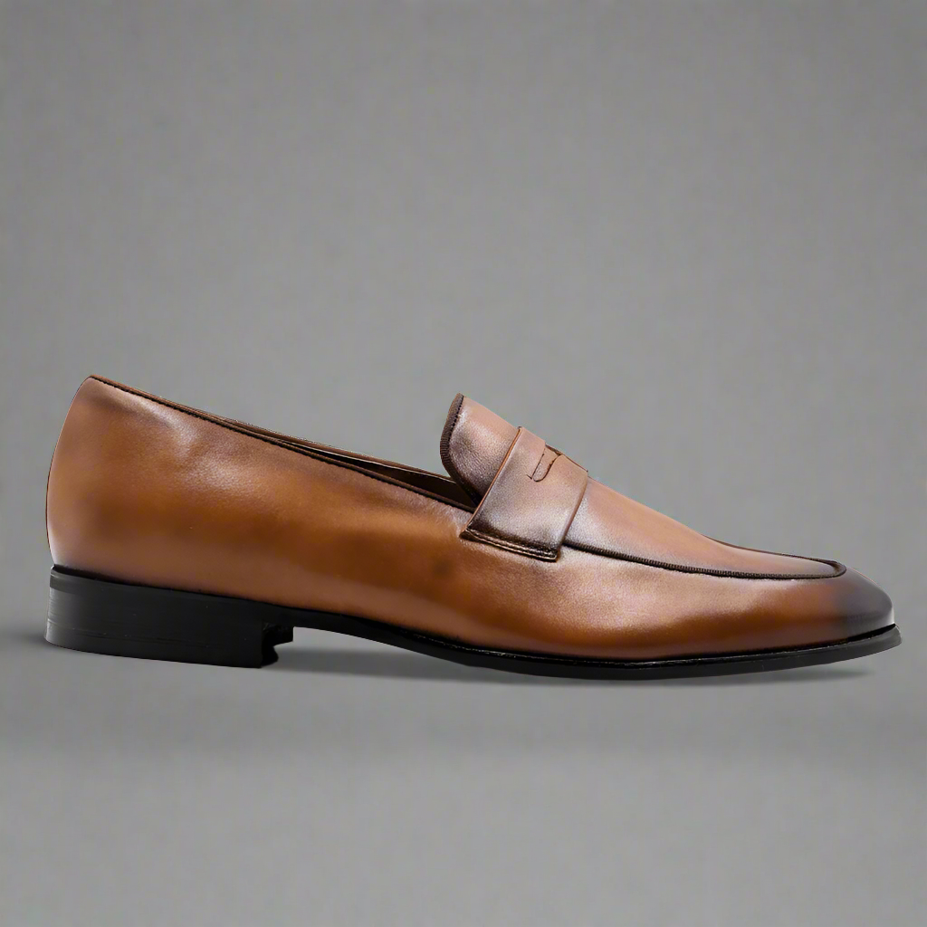 Men's Genuine Leather John Drake Penny Loafer in Brown (32683) - Moccasin/Slip-on Shoe available in-store, 337 Monty Naicker Street, Durban CBD or shop online at www.omarstailors.com - Free Shipping.