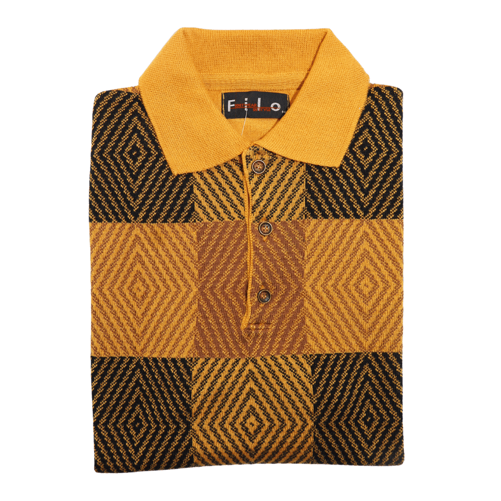 Men's Filo Long Sleeve Collared Jersey in Mustard (5767) is available in-store, 337 Monty Naicker Street, Durban CBD or shop online at Omar's Tailors & Outfitters online store.   A men's fashion curation for South African men - established in 1911.