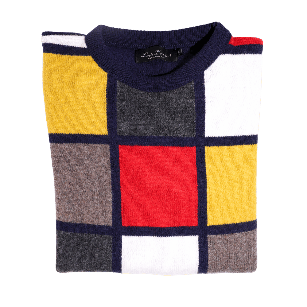 Men's Loch Lomond 100% Lambswool Neck Jersey in Navy (5780) colour-block available in-store, 337 Monty Naicker Street, Durban CBD or online at Omar's Tailors & Outfitters online store.   A men's fashion curation for South African men - established in 1911.